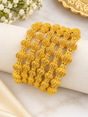 Royal Golden Floral Bangles Premium Traditional Jewelry Set